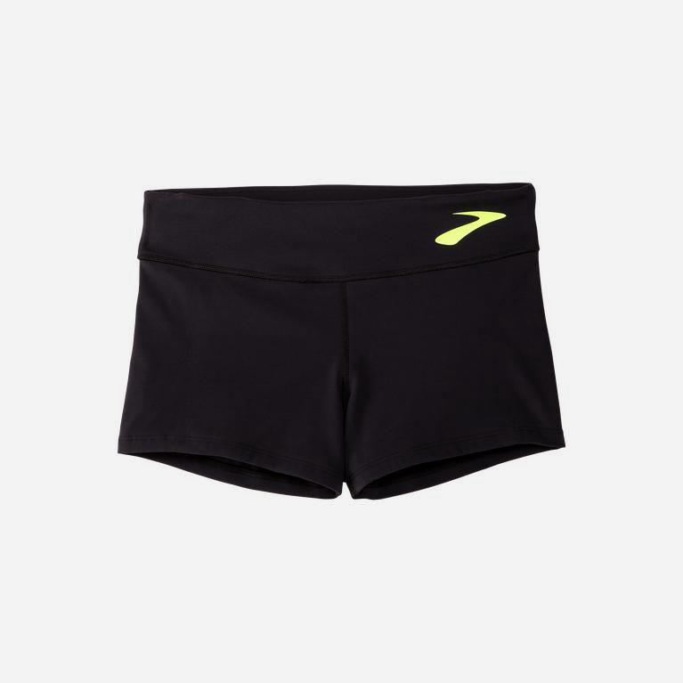 Brooks Speedwork Tight Løpeshorts Dame Nettbutikk - Svart/Grønn Gul - Norge (JVY965138)